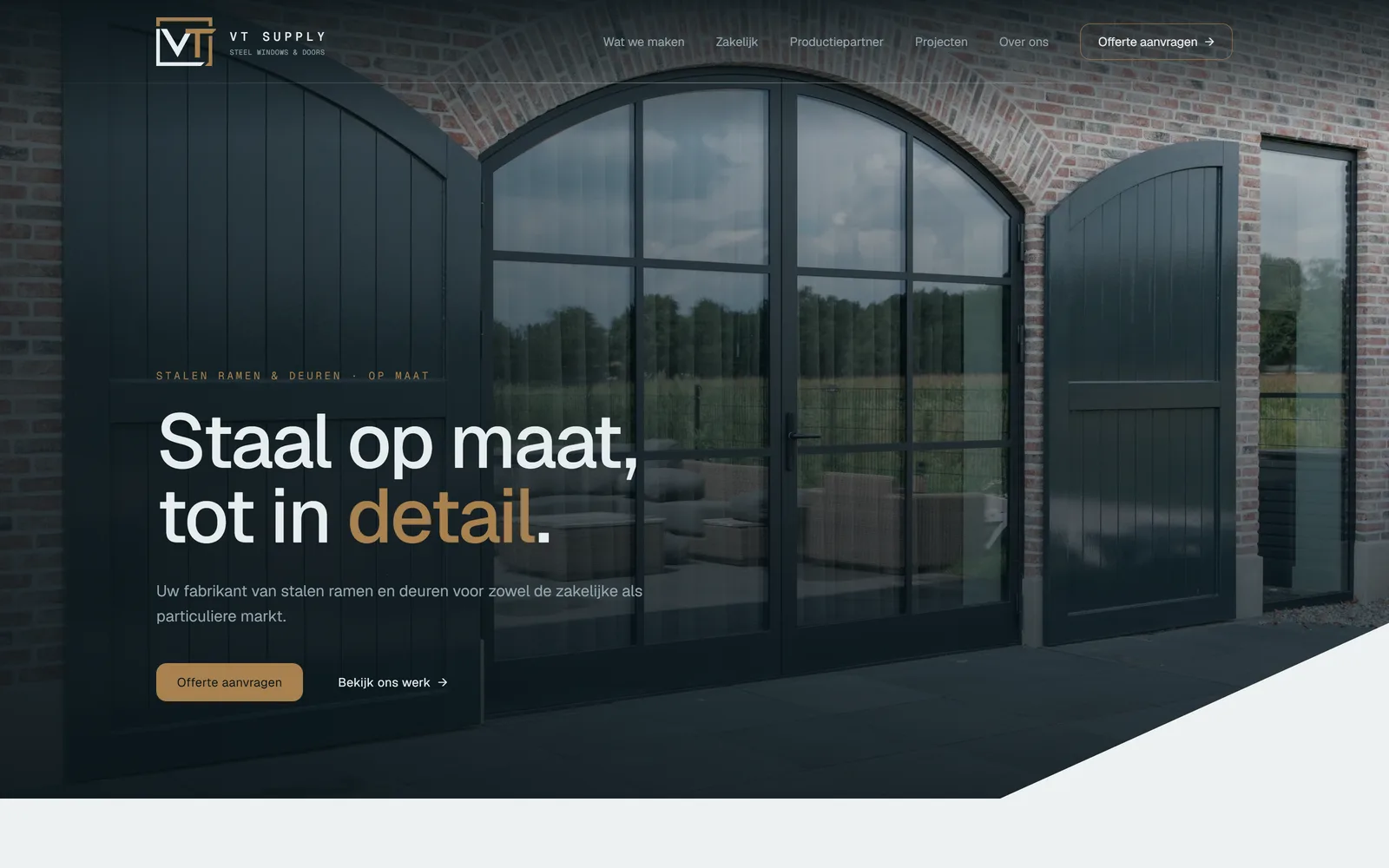Website die ik bouwde voor VT Supply
